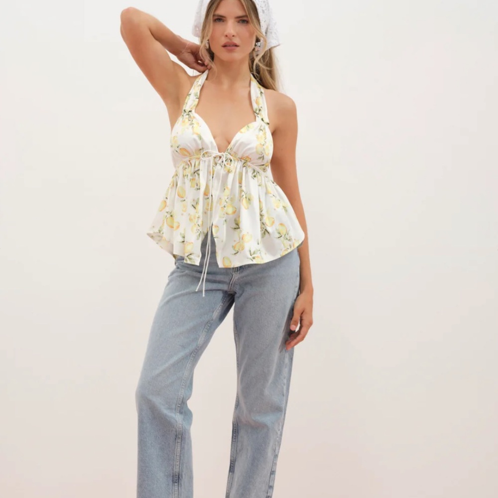 For Love & Lemons 'Cassandra' Top in White (NWT) - Picture 4 of 7
